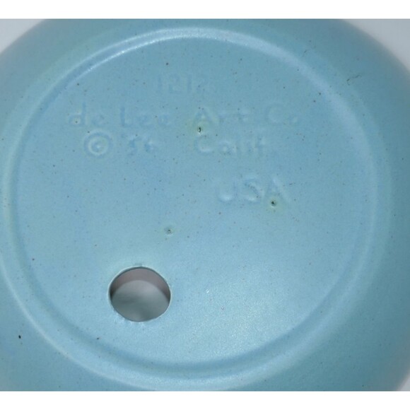 deLee Art 1956 Teal Blue Gold Mid-Century Modern Art Deco Ashtray - Picture 5 of 9